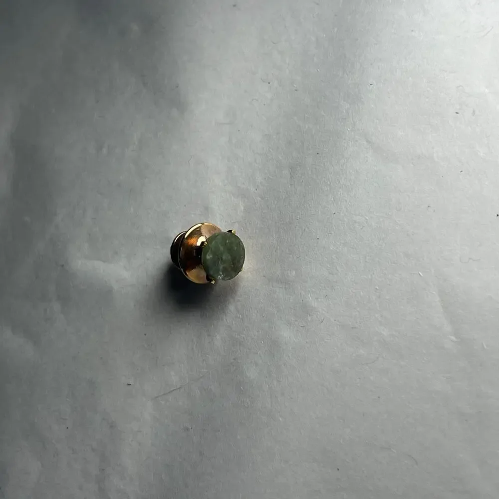 Tie Tacks Jade Yellow Gold plated tie tacks and lapel pin